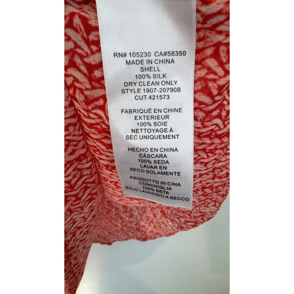 Joie Macy B Silk Blouse Coral Print Size Small - Picture 6 of 9